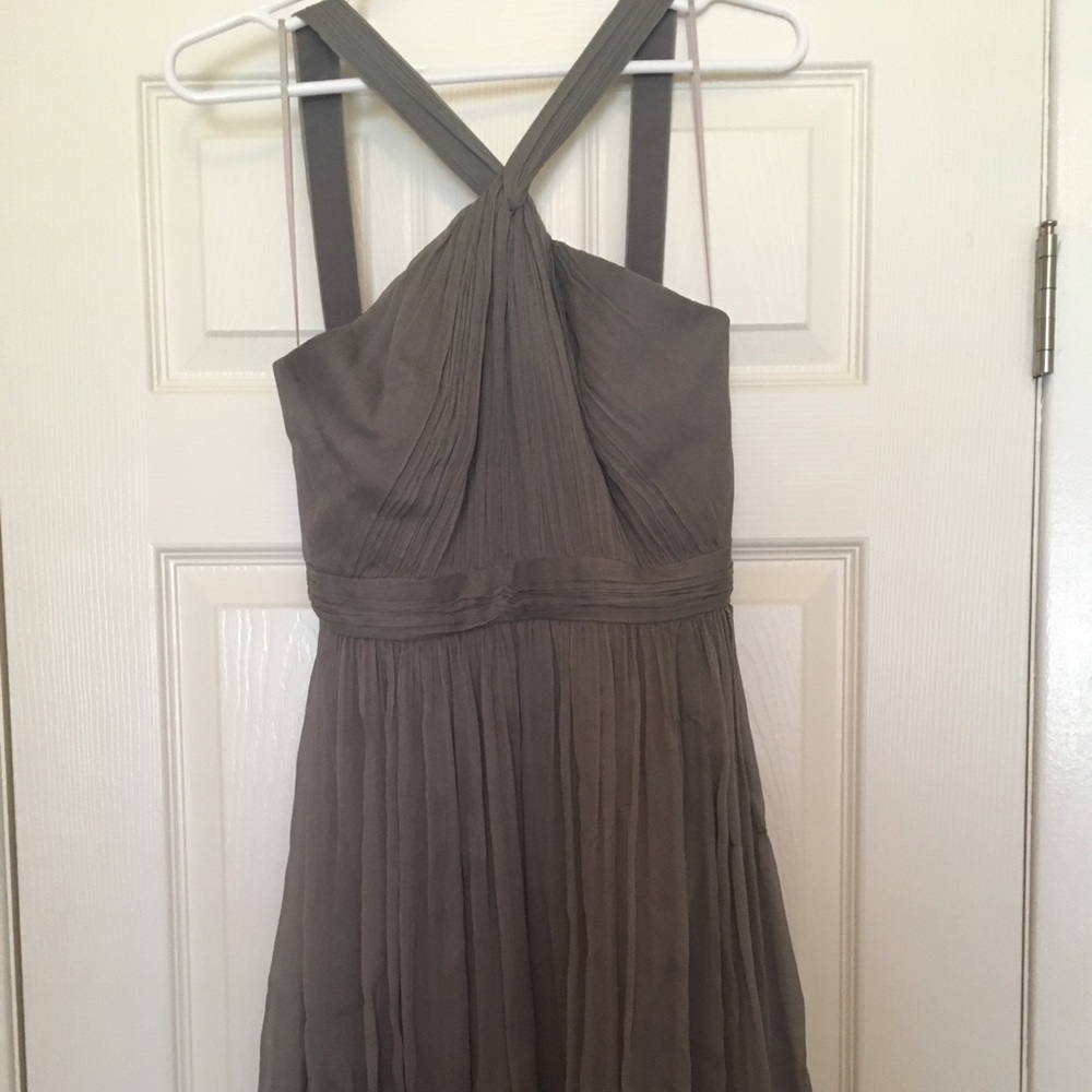 J Crew gray Sinclair dress silk chiffon